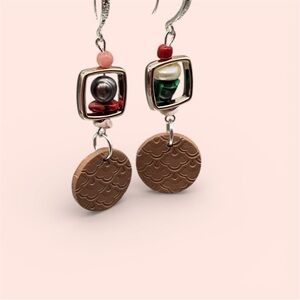 Elegant Artisan Silver Plated Chocolate Earrings